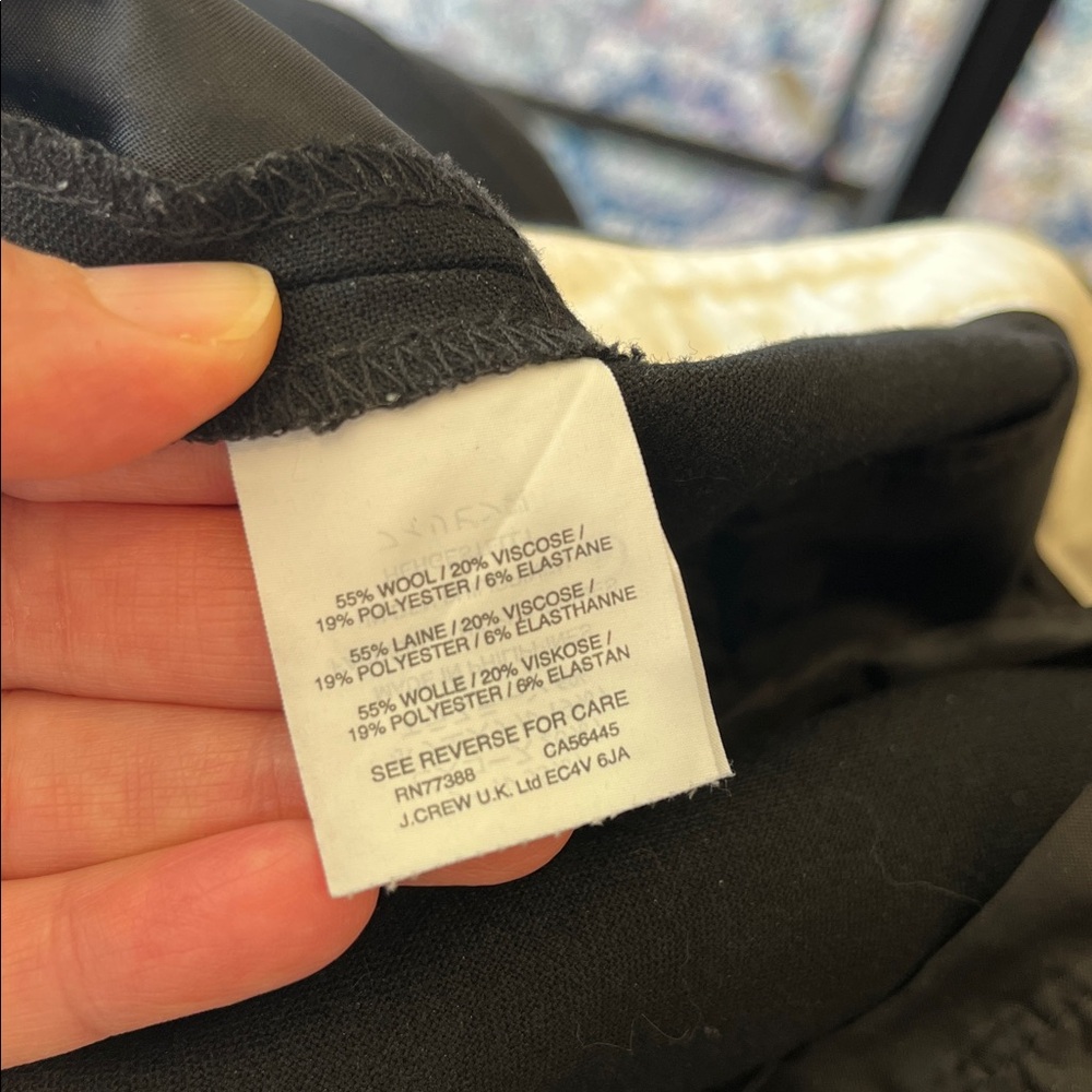 Like NEW! J. Crew Black wool blend Martie side zip ankle pants size 8 - Picture 10 of 12